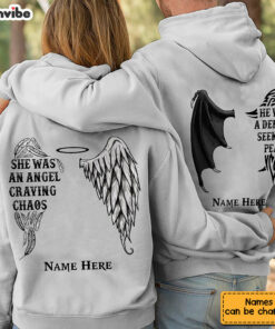 Personalized Demon Angel Love Couple Pullover Hoodie 3 Personalized Demon Angel Love Couple Pullover Hoodie 4