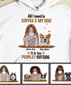 Personalized Dog Coffee Too Peopley Hoodie 1