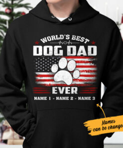 Personalized Dog Dad Black Hoodie 1