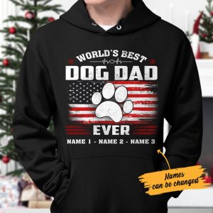 Personalized Dog Dad Black Hoodie