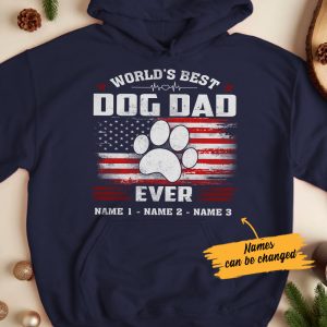 Personalized Dog Dad Black Hoodie 2