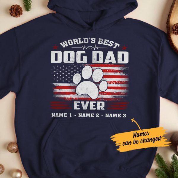 Personalized Dog Dad Black Hoodie