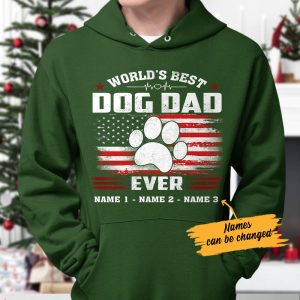 Personalized Dog Dad Black Hoodie 3