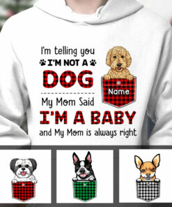 Personalized Dog My Mom Said Im A Baby Hoodie 1