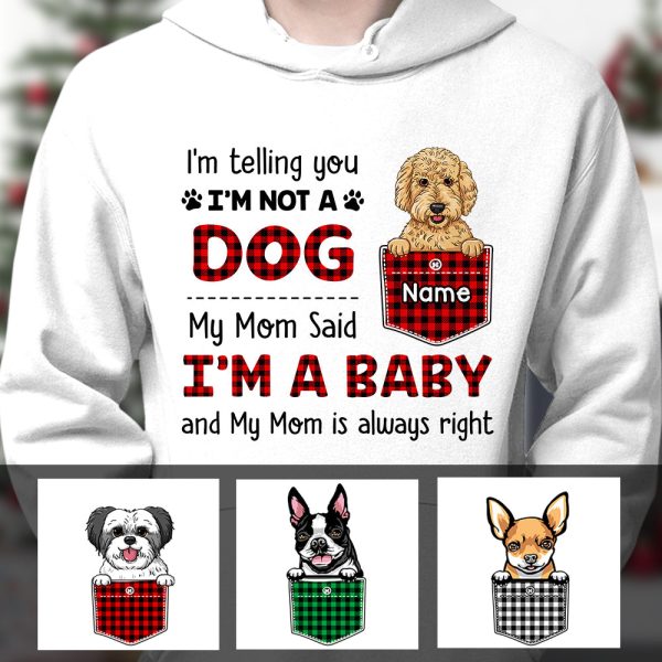 Personalized Dog My Mom Said I’m A Baby Hoodie