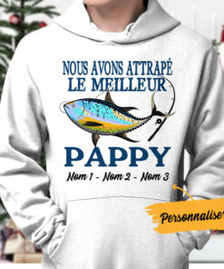 Personalized French Papa Grand pre Fishing Dad Grandpa Hoodie 1