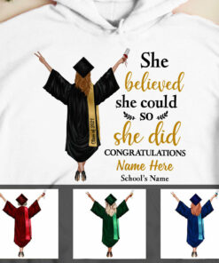 Personalized Graduation Girl She Did It Hoodie 1