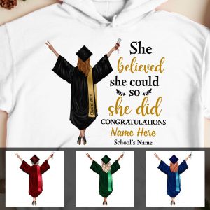 Personalized Graduation Girl She Did It Hoodie 1