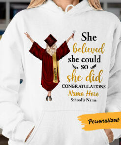 Personalized Graduation Girl She Did It Hoodie 1 Personalized Graduation Girl She Did It Hoodie 2