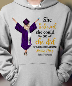 Personalized Graduation Girl She Did It Hoodie 2 Personalized Graduation Girl She Did It Hoodie 3