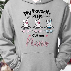 Personalized Grandma Favorite Peeps Easter Hoodie 3