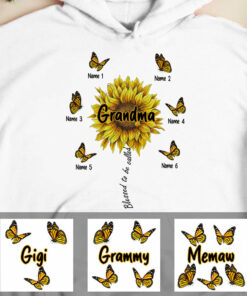 Personalized Mom Grandma Sunflower Hoodie 1
