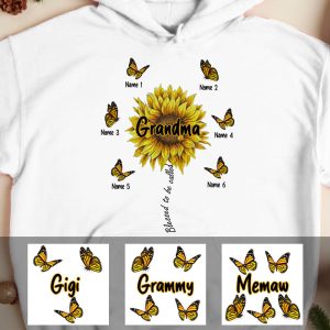 Personalized Mom Grandma Sunflower Hoodie 1