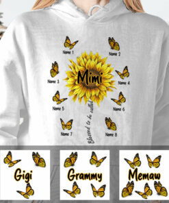 Personalized Mom Grandma Sunflower Hoodie 2