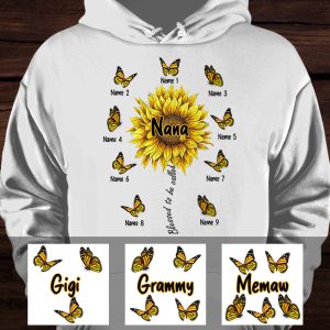 Personalized Mom Grandma Sunflower Hoodie 3