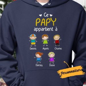 Personalized Papy Mamie French Grandma Grandpa Belongs Hoodie 3