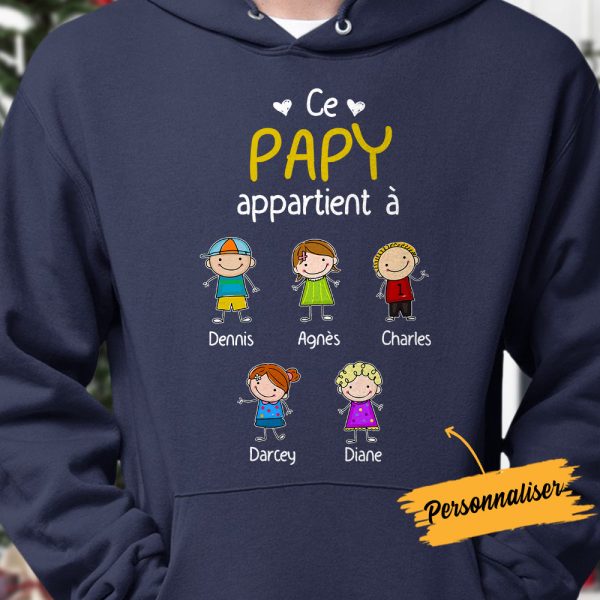 Personalized Papy Mamie French Grandma Grandpa Belongs Hoodie