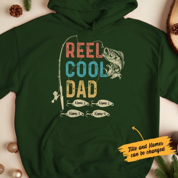 Personalized Reel Cool Papa Grandpa Fishing Hoodie