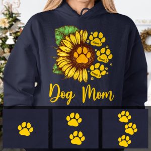 Personalized Sunflower Dog Mom Hoodie 1