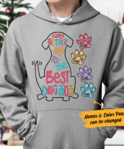 Personalized The Best Dog Mom Grandma Hoodie 3