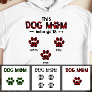 Personalized This Dog Mom Belongs To Buffalo Plaid Hoodie 1