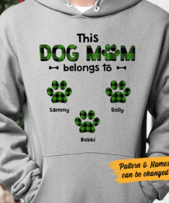 Personalized This Dog Mom Belongs To Buffalo Plaid Hoodie 3
