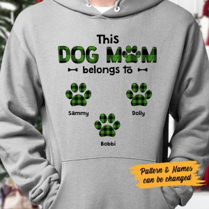 Personalized This Dog Mom Belongs To Buffalo Plaid Hoodie 3