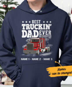 Personalized Trucker Dad Hoodie 2
