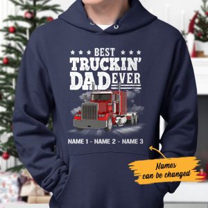 Personalized Trucker Dad Hoodie 2