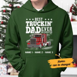 Personalized Trucker Dad Hoodie 3