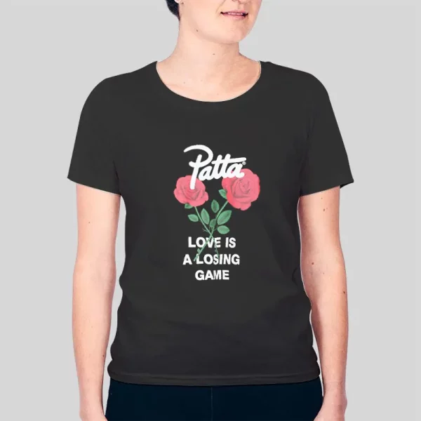 Rose Flower Patta Love Is a Losing Game Hoodie