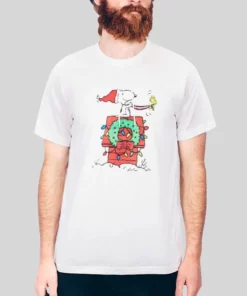 Snoopy House Sleigh Fuzzy Graphic Peanuts Christmas Hoodie 2