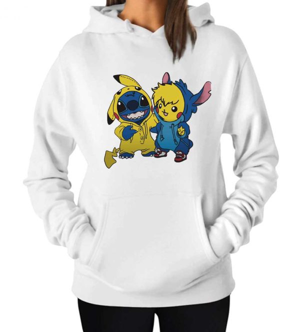 Toothless Stitch And Pikachu Hoodie