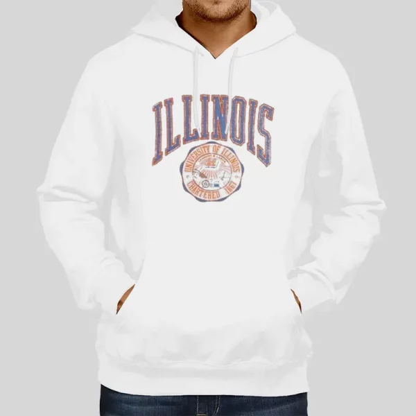 Vintage College University Of Illinois Uiuc Hoodie