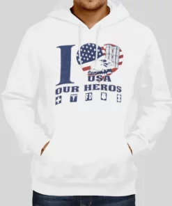 Vintage I Love Usa Our Heroes Hoodie 1