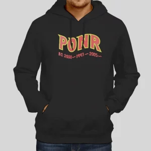 Vintage Inspired Black Ponr Hoodie