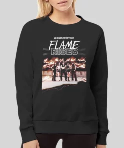 Vintage Le Sserafim Flame Rises Tour Merch Hoodie 1 Vintage Le Sserafim Flame Rises Tour Merch Hoodie 2