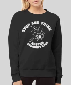 Vintage Stop and Think Boston Straight Edge Hoodie 4