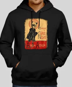 Vintage Tournee Du Chat Poster Cat Noir Hoodie 1