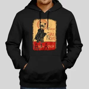 Vintage Tournee Du Chat Poster Cat Noir Hoodie