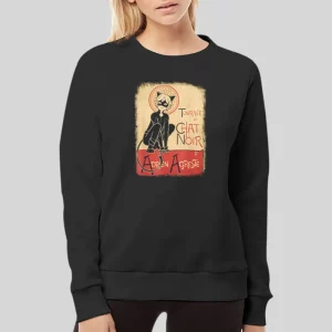 Vintage Tournee Du Chat Poster Cat Noir Hoodie 4