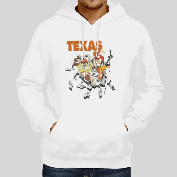 Warner Bros Vintage 1994 University Of Texas Hoodie Sweatshirt