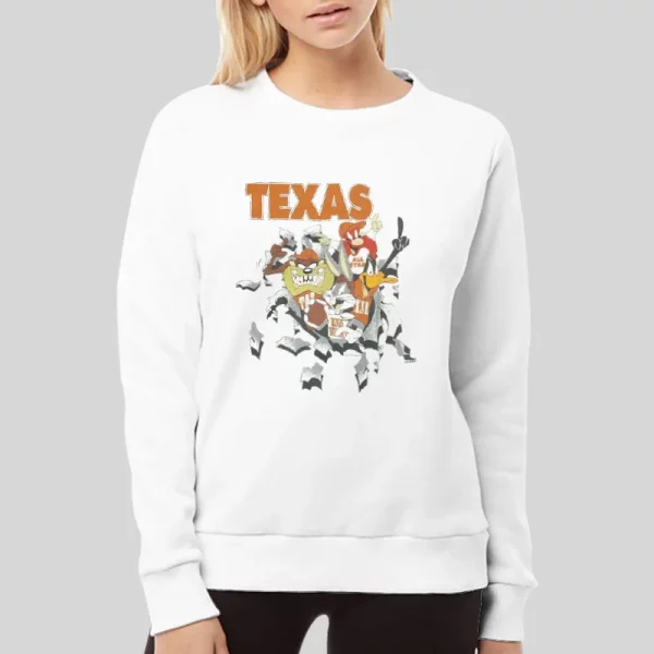 Warner Bros Vintage 1994 University Of Texas Hoodie Sweatshirt