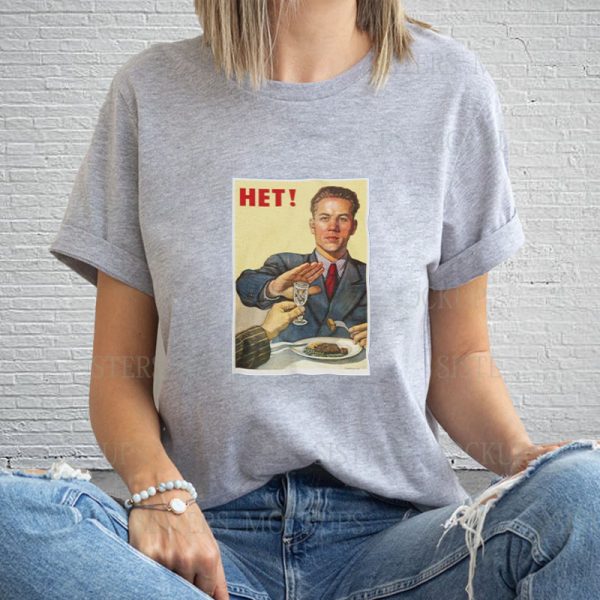 1954 Soviet Anti-alcohol Nyet T-Shirt