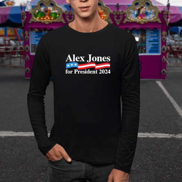 Alex Jones For President 2024 America Flag T-Shirt