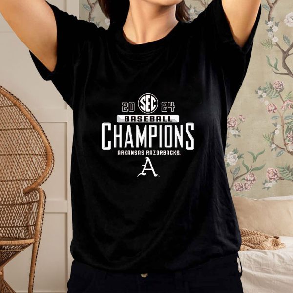 Arkansas Razorbacks 2024 Sec West Baseball Regular Season Champions Locker Room T-Shirt