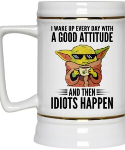 Baby Yoda I Wake Up Everyday With Good Attitude Mugs 4