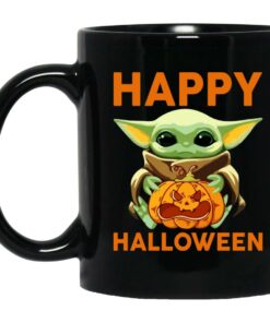 Baby Yoda Pumpkin Happy Halloween Mugs 1