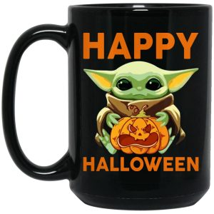 Baby Yoda Pumpkin Happy Halloween Mugs 2