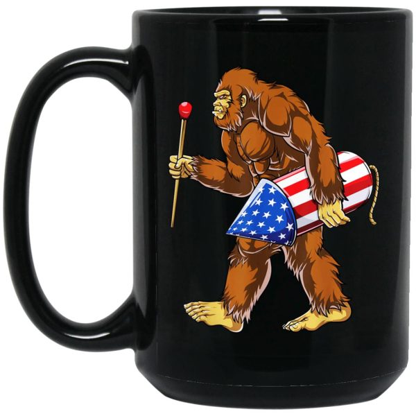 Bigfoot Fireworks 4th Of July Mugs